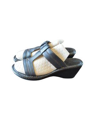Born b.o.c. Dark Brown Leather Wedge Sandals Women's Size 11 Boho Summer Casual